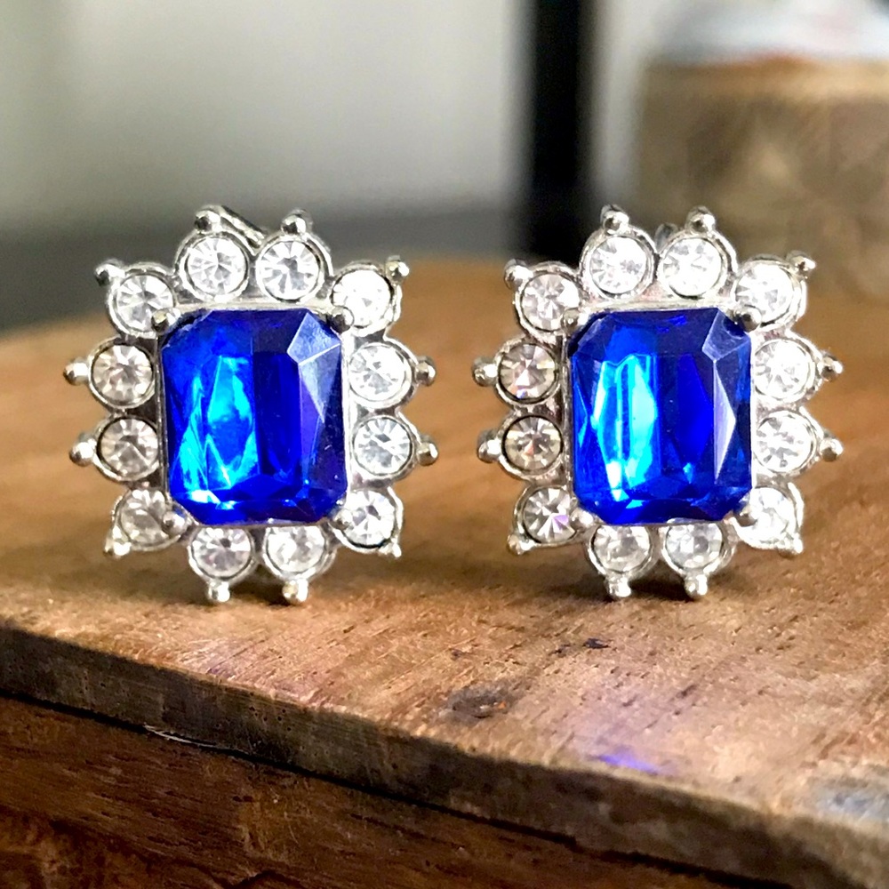 Vintage Clip-On Rhinestone Earrings